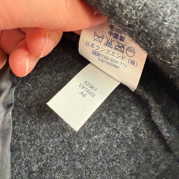 Lands End 100% Wool Cardigan Jacket 3 Button Gray Outdoor Women Size 18 TALL - Picture 11 of 12